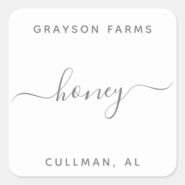 Adesivo Quadrado Rótulo do produto (Frente)