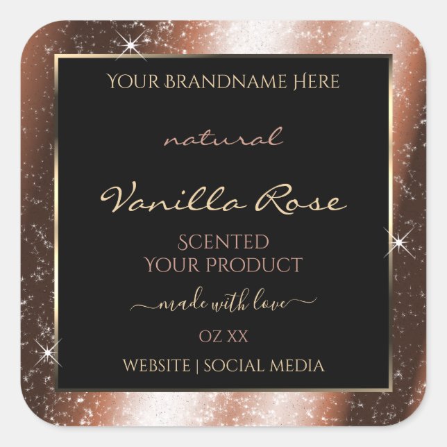 Adesivo Quadrado Rótulo do produto Glitter de Frame Glitter do Spar (Frente)