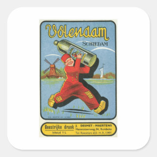 Adesivo Quadrado Rótulo do Produto Líquido Vintage