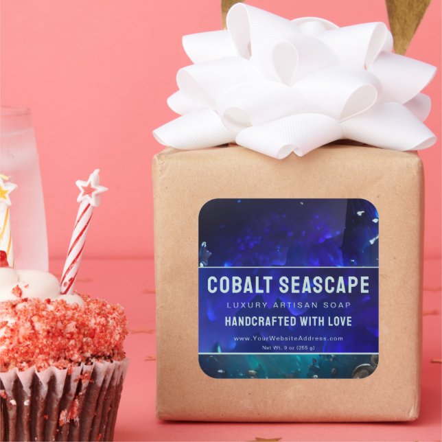 Adesivo Quadrado Rótulo do Produto Molho Quente de Sabão Aquático d (Festa)