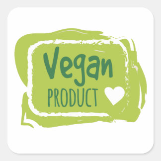 Adesivo Quadrado Rótulo do produto Vegan