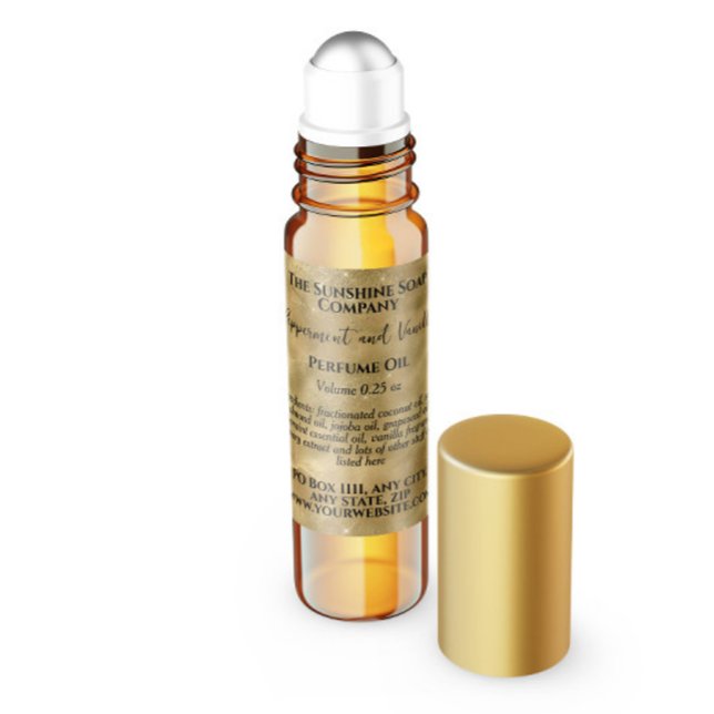 Adesivo Quadrado Rótulo do Rótulo do Cilindro de Perfume de Frente  (Criador carregado)