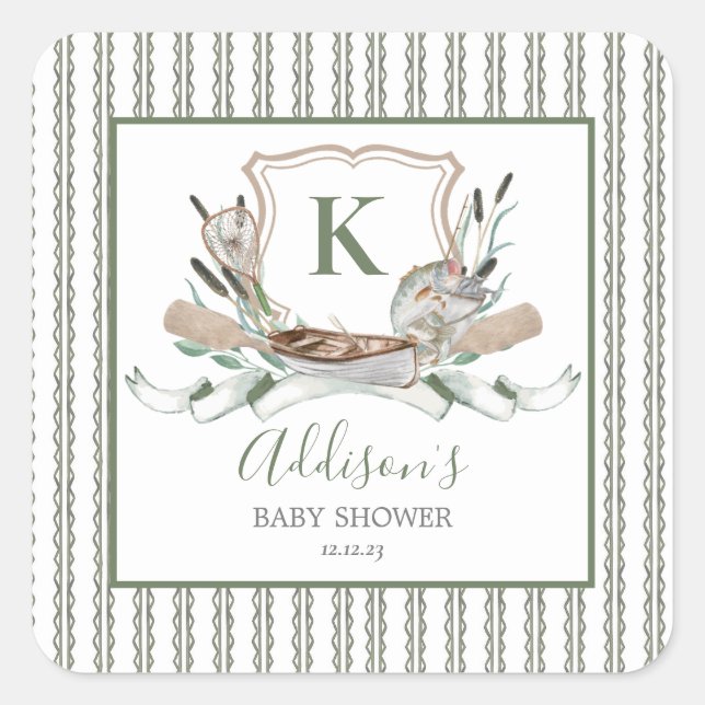 Adesivo Quadrado Rótulo do vinho de peixe (Frente)