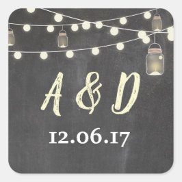 Adesivo Quadrado Rótulo Floral Rustic Chalk