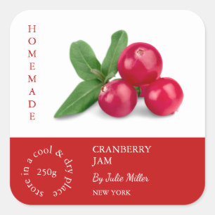 Adesivo Quadrado Rótulo para Pequenas Empresas do Cranberry