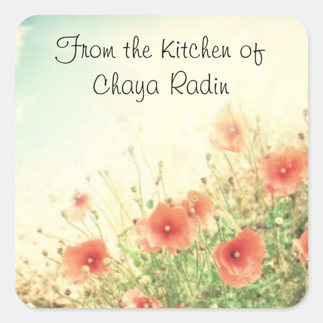 Adesivo Quadrado Rótulo para presentes de comida caseiros de todos  (Frente)