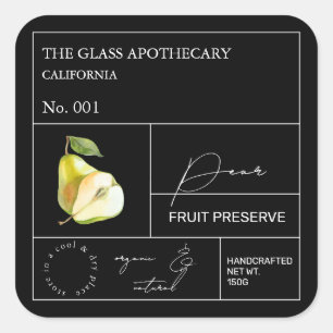 Adesivo Quadrado Rótulo Pear Apothecary