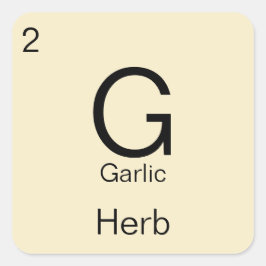 Adesivo Quadrado Rótulo Periódico da Herba e do Rótulo de Especiari