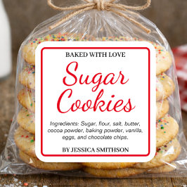 Adesivo Quadrado Rótulo Personalizado Caseiro CK006sq