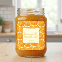Rótulo Personalizado de Geleia de Laranja Caseira