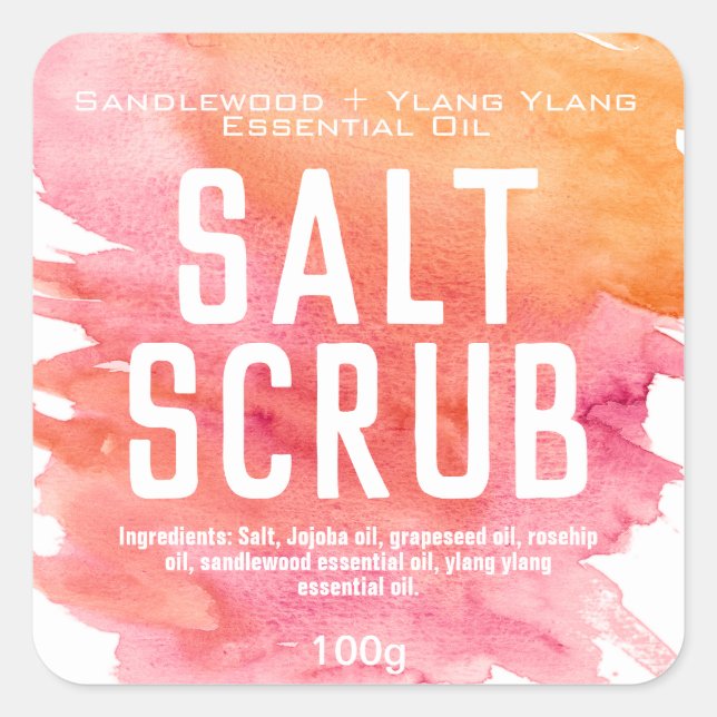 Adesivo Quadrado Rótulo personalizável da bolsa de açúcar (Frente)