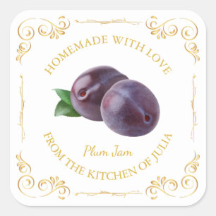 Adesivo Quadrado Rótulo Praça de Emperramento de Plum Homemade da V
