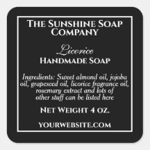 Rótulo preto simples com cosméticos de texto branc