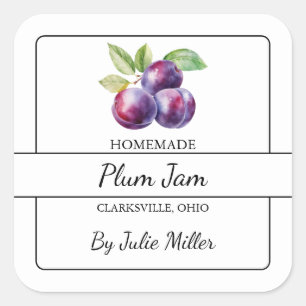 Adesivo Quadrado Rótulo Quadrado de Emperramento de Plum Homemade