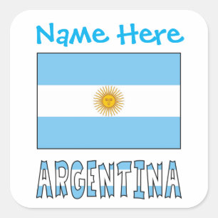 Adesivo Quadrado Rótulo Quadrado Personalizado da Bandeira da Argen