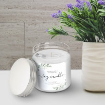 Rótulo Simples da Vela Eucalyptus Greenery Soy