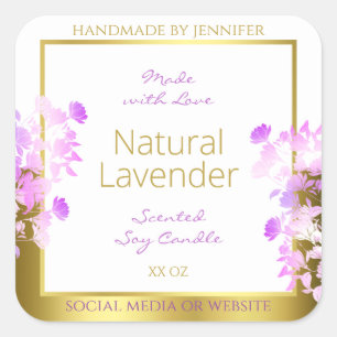 Adesivo Quadrado Rótulos de embalagem de produtos orais Dourados p