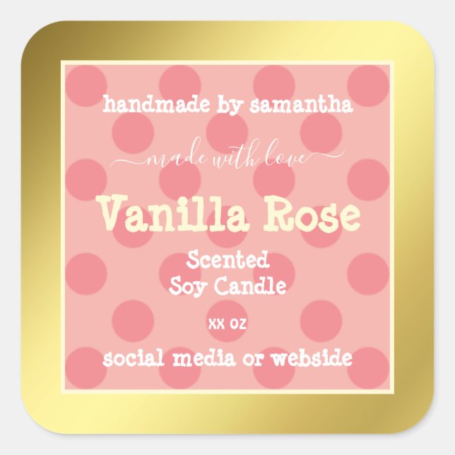 Adesivo Quadrado Rótulos de empacotamento de produto de quadro Dour (Frente)