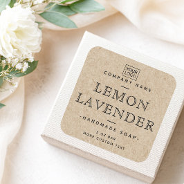 Adesivo Quadrado Rótulos de fonte do estilo de vinheta do Kraft