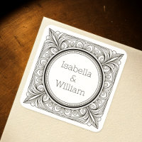 Rótulos de Nome de Casal Inspirados em Art Nouveau