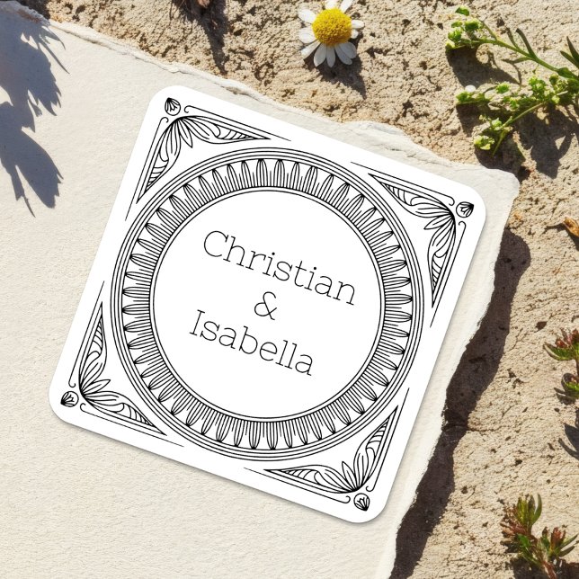 Adesivo Quadrado Rótulos de Nomes de Pares de Quadro de Costelas -  (Criador carregado)