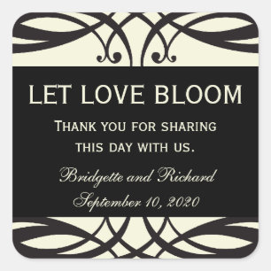 Adesivo Quadrado Rótulos de Pacotes de Sementes de Arte Deco