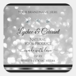 Adesivo Quadrado Rótulos de produto de espumante