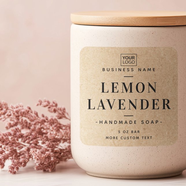 Adesivo Quadrado rótulos de produtos quadrados com aparência de pap (Elegant Kraft paper look square product labels)