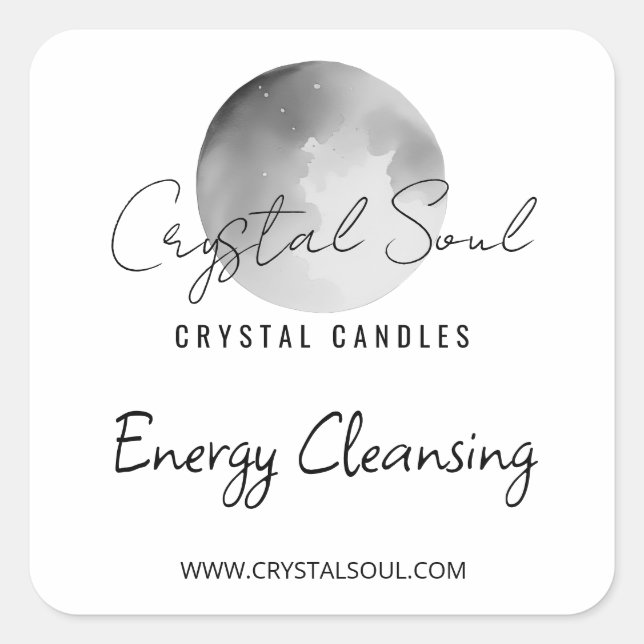 Adesivo Quadrado Rótulos de Velas da Lua (Frente)