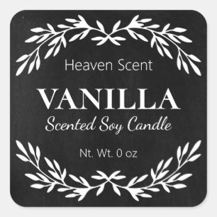 Adesivo Quadrado Rótulos de Velas de Soja Perfumada de Vintagem Pr