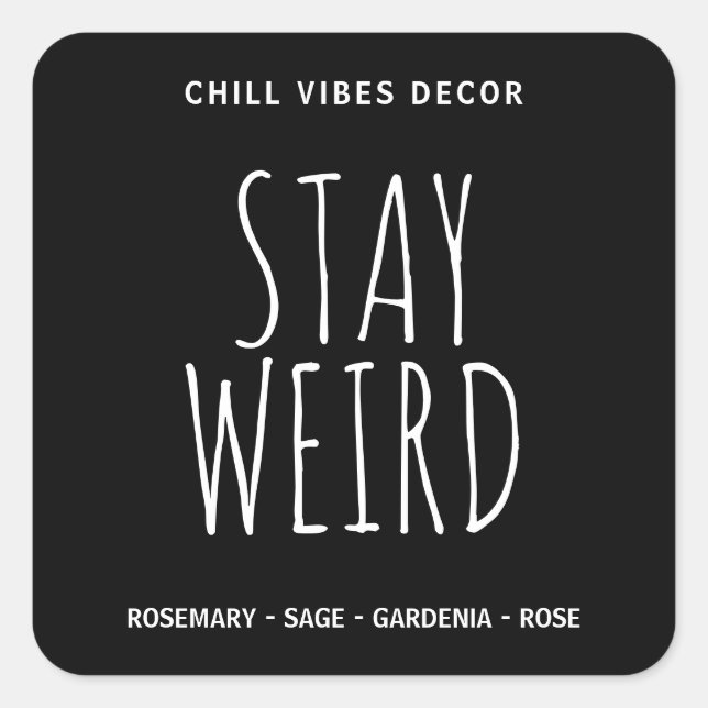 Adesivo Quadrado Rótulos de Velas Negra-Negra-Molho (Frente)