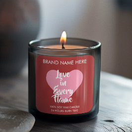 Adesivo Quadrado Rótulos de Velas Personalizados Vermelhos para o D