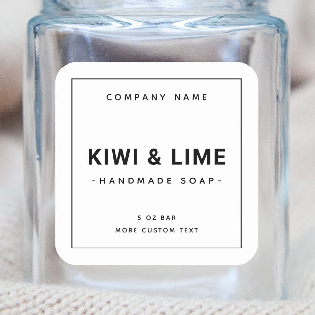 Adesivo Quadrado Rótulos mínimos de produtos quadrados modernos (Criador carregado)