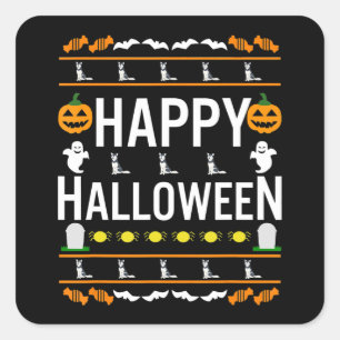 Adesivo Quadrado Rouco Rouco Black Halloween Figurino Preguiçoso
