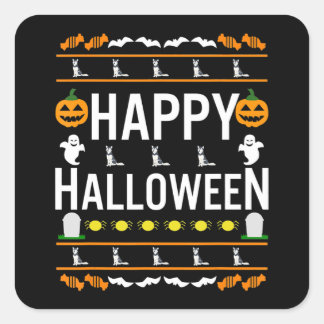 Adesivo Quadrado Rouco | Rouco Black Halloween Figurino Preguiçoso
