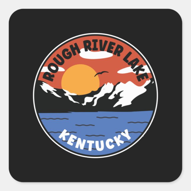 Adesivo Quadrado Rough River Lake Kentucky Sunset (Frente)