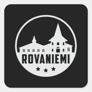 Adesivo Quadrado Rovaniemi Finlândia Cidade Skyline Cityscape Gift