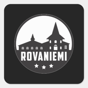 Adesivo Quadrado Rovaniemi Finlândia Cidade Skyline Cityscape Idea