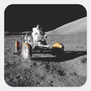 Adesivo Quadrado Rover lunar, Apollo 17