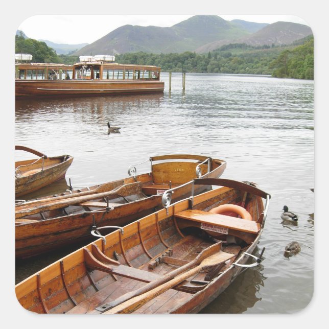 Adesivo Quadrado Row Boats: Derwentwater, Cumbria (Frente)