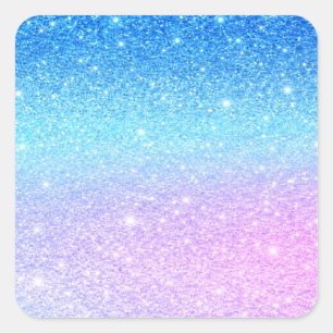 Adesivo Quadrado Roxo Chic Ombre Azul Brilho Moderno