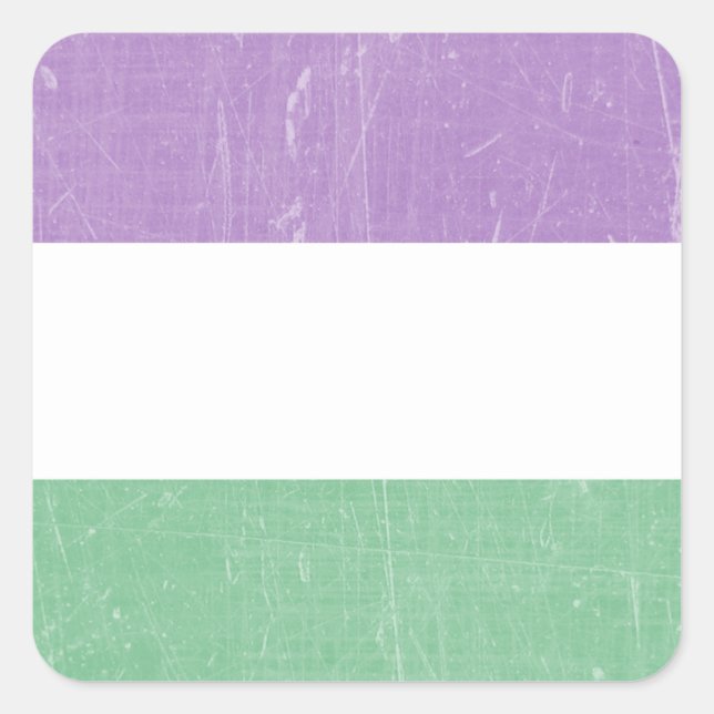 Adesivo Quadrado Roxo de gênero Roxo, Verde e Branco (Frente)