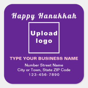 Adesivo Quadrado Roxo de Hanukkah para Negócios