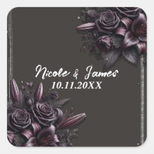 Roxo de Mirtilo e Rosa Lírio Preto Floral Casament