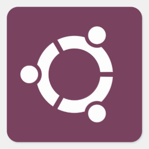 Adesivo Quadrado Roxo de Ubuntu