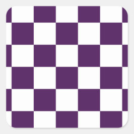 Adesivo Quadrado Roxo e branco verificados