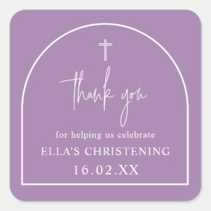 Adesivo Quadrado Roxo Lilás Arco Moderno Minimalista Batizado