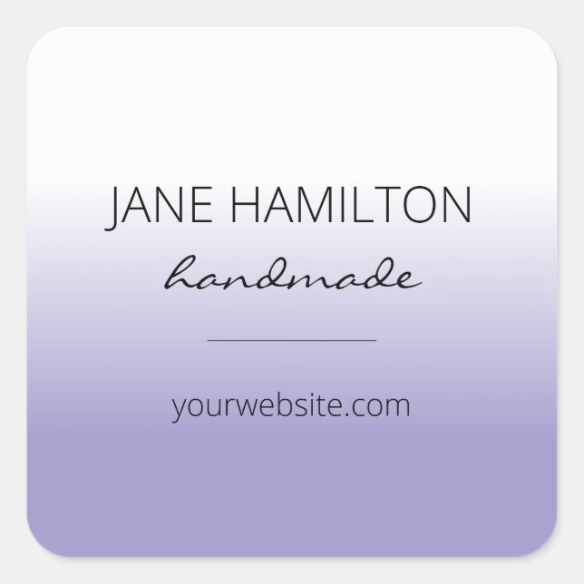 Adesivo Quadrado Roxo Simples Moderno Minimalista (Frente)