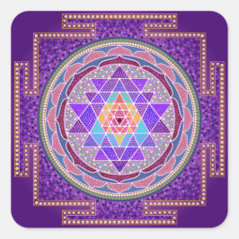 Adesivo Quadrado Roxo Sri Yantra