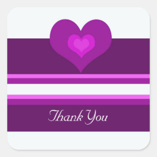 Adesivo Quadrado Roxo Vibrante Obrigado